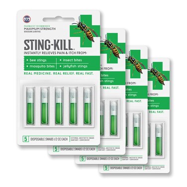 StingKill Maximum Strength Disposable Swabs 5 Count Pack of 4