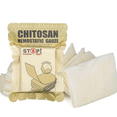 Chitosan 3 x 60 Hemostatic Quick Clotting Blood Stop Gauze for Tactical First Aid Trauma Kit  IFAK