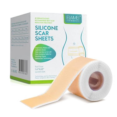 Silicone Scar Sheets  16x 60 Professional Scar Removal Sheets for CSection Burn Acne  Soft Silicone Gel Scar Tape