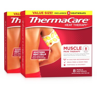 ThermaCarePortable Heating Pad Muscle Therapy Pain Relief Patches MultiPurpose Heat Wraps for Neck Knee and Upper or Lower Back and More 8 Count