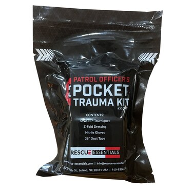 Pocket Trauma Kit IFAK for Bleeding Control Vacuum Sealed with Tear Notches Compact with SWATT Tourniquet and ZFold Dressing by Rescue Essentials