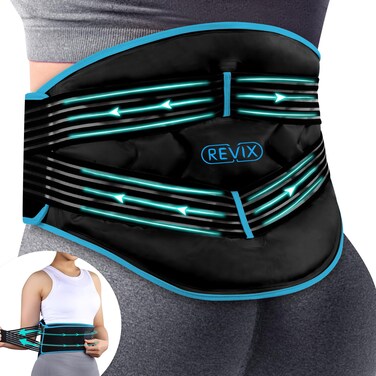 REVIXLarge Ice Pack for Back Pain Relief with Double Compression Reusable Large Back Ice Pack for Injuries Lower Lumbar Surgery Cold Compress Therapy for Sciatic Nerve Coccyx Herniated