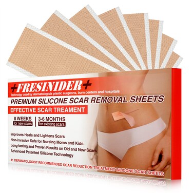 Silicone Scar Removal Sheets  Comfortable and Effective Silicone Patches  For Acne Scars PostSurgery Scars Hypertrophic Keloid and Tummy Tucks  Pack of 8 59x16