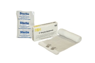 First Aid Only 5004 Sterile Stretch Gauze Bandage with 2 Clip 4 yds Length x 4 Width