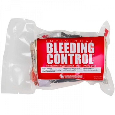 North American RescuePublic Access Individual Bleeding Control Kit Basic NAR Sealed Blood Control Pouch with CAT Tourniquet ETD Gauze 800465