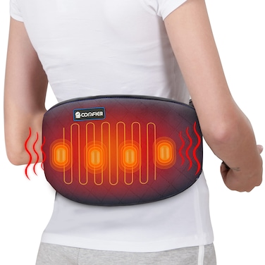 COMFIER Heating Pad for Back  Heated Waist Belt Wrap with Vibration Massage Fast Heat Pad Auto Shut Off for Lumbar Abdominal Lower BackBirthdayChristmas GiftsGifts for WomenMenMomDad