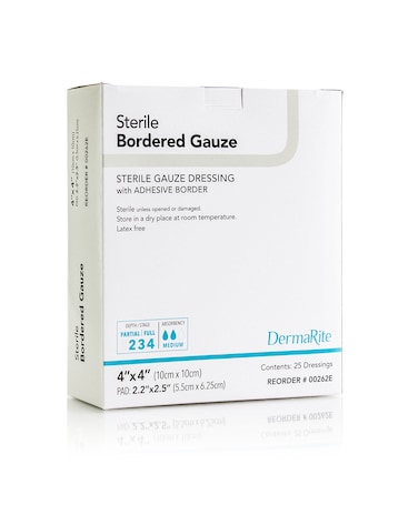 DermaRiteIndustries Sterile Bordered Gauze Dressing 05 Pound