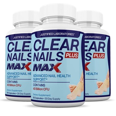 Justified Laboratories 3 Pack Clear Nails Plus Max Pills 40 Billion CFU Probiotic 60 Capsules