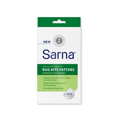 Sarna Bug Bite Patches  Peel  Stick Hydrocolloid Patches with Aloe Witch Hazel  Chamomile  KidSafe Vegan SteroidFree LatexFree SingleUse Patches TSA Friendly 24ct 2