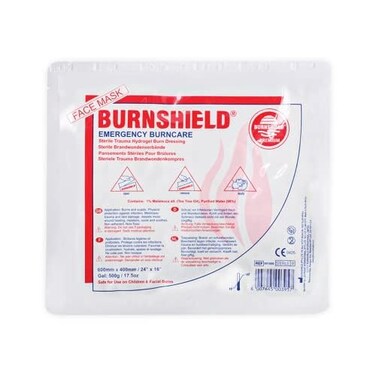 Burnshield Burn Face Mask Sterile Trauma Hydrogel Dressing 24 x 16