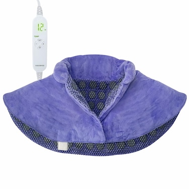 ZXUTHSOBNHE Jade Stone Heating Pad for Neck and Shoulder Heated Neck and Shoulder Wrap with 12 Heat Setting and 124 Hour Auto Shut Off Hot Heated Pad
