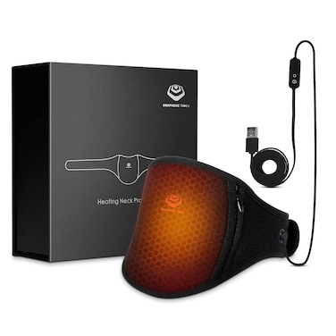 Neck Heating Pads  Neck Heating Wrap with 3 Heating Levels Heated Neck Wrap with Auto ShutOff FarInfrared Heating Pad for Neck USBPowered Heat Therapy for Pain Relief  Postoperative Recovery