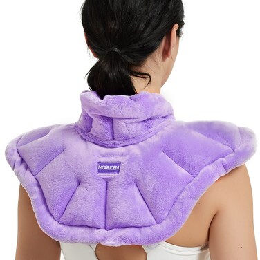 Microwavable Heating Pad for Neck and Shoulders Extra Large Weighted Heated Neck Wrap Microwave with Moist Heat Reusable