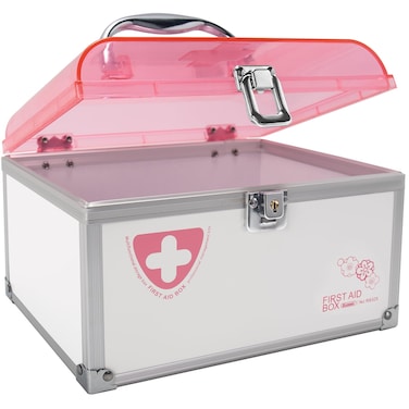 Medicine Lock Box with KeyPink846  587  551 InchLocked Medicine Box with Child Safe Lock