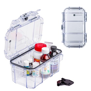 Evergreen EMT EMS Lockable Narcotics and Medication Storage Boxes  IP67 WaterproofAirtight Dustproof for Ambulance Emergency Services Home Medication Storage MedSafe  Clear