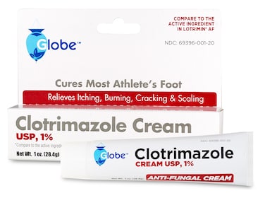 Globe Clotrimazole Cream 1 1 oz Relieves The itching Burning Cracking and Scaling associated Athletes Foot Jock Itch Ringworm and More
