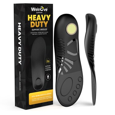 Heavy Duty Arch Support Insoles  Welnove 220 lbs Plantar Fasciitis Insoles with High Arch Support Orthotic Inserts for Flat Feet Standing All Day Work Boot Insoles for Womens 895  Mens 675