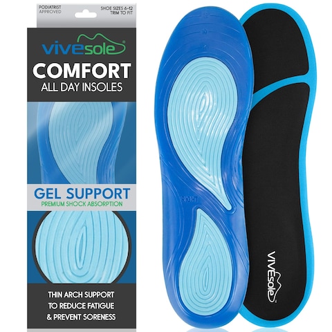 Buy Gel Insoles for Men Women Shoe Inserts for Walking Standing All Day Thin Cushion Soles for Sneakers Boots Comfort Support for Heels Arch Support Plantar Fasciitis Flat Feet Online Carrefour