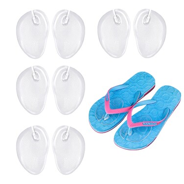 4 Pairs Clear Gel Silicone Thong Sandal Toe Protectors FlipFlop Inserts Guards Insoles Shoes Grip Pads NonSlip Toe Separator Foot Pads Toe Guards Cushions 4 Flip Flop Cushion
