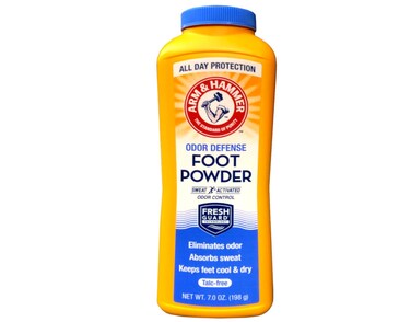 Arm  Hammer Foot Powder Odor Defense Eliminator and Moisture Absorber For Shoes and Work Boots 7 Ounce Pack of 3