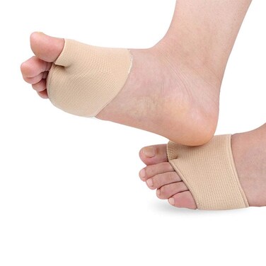 HiiBaby Ball of Foot Cushions  Metatarsal Sleeve Pads Fabric Forefoot Compression SocksHalf Bunion Sleeves Great for Mortons Neuroma Metatarsal and Forefoot Pain Relief for Men and Women Nude