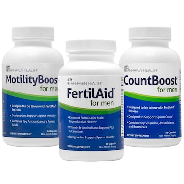 Fairhaven HealthFertilAid for Men MotilityBoost and Countboost Combo  Fertility Supplements for Men  Male Fertility Supplement with Conception Vitamin and Fertility Support Prenatal Formula