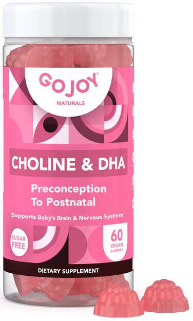 Prenatal Choline  DHA Gummies  Preconception to Postnatal Gummy Vitamin Supplement for Pregnant Women  Sweetened with Monk Fruit  3rd Party Tested  Non GMO Gluten Free Vegan