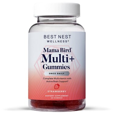 Best Nest WellnessMama Bird Prenatal Gummies for Women  Vegan Prenatal Vitamins Methylfolate Folic Acid Womens Prenatal Multivitamin Strawberry Flavor Once Daily Eye and Brain Development 60Ct