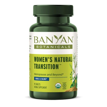 Banyan Botanicals Womens Natural Transition  Organic Menopause Supplement with Shatavari Asparagus Racemosus  Natural Herbal Menopause Support  90 Tablets  Non GMO Sustainably Sourced Vegan