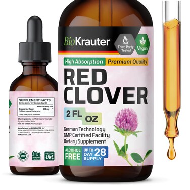 Red Clover Tincture  Red Clover Extract  Liquid Supplement for Womens Support  Alcohol and Sugar Free  Vegan Drops 2 FlOz