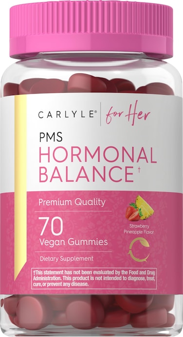 Carlyle Hormonal Balance for Women  PMS Supplement  70 Gummies  Vitamin Complex  with Iron  Vegan NonGMO Gluten Free  for Her