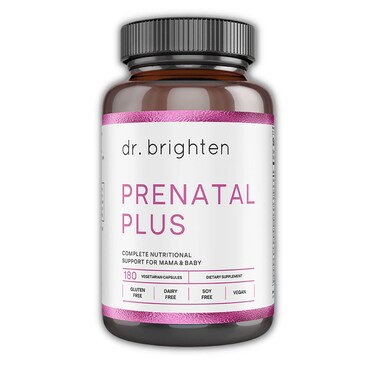Dr Brighten Prenatal Plus  Womens Formulation Active B Vitamins Minerals Antioxidants for Pregnant or Nursing Mothers NonGMO Vegan No Gluten No Soy  180 Capsules