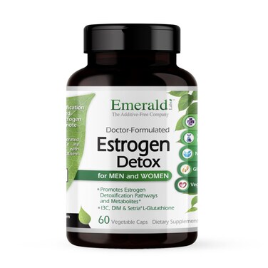 EMERALD LABS Estrogen Detox  Supports Hormone Balance for Women  Men  Includes I3C DIM  Setria LGlutathione  Vegan GlutenFree  60 Vegetable Capsules 30Day Supply