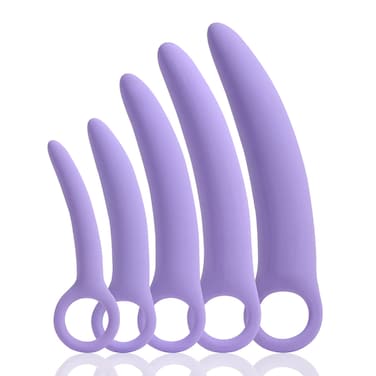 5 Pack Silicone Pelvic Floor Muscle Dilator Trainer SetPelvic Wand Massager for WomenPelvic Floor Strengthening Device  Purple with Storage Bag