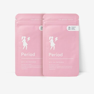The Good Patch Period Patch with Hemp for Cramps Sustained Release for up to 12 Hours Natural Patch with Hemp Black Cohosh Plant Powered Wearable Wellness 8 Total Patches