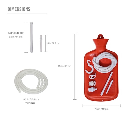 Enema Bag Kit 2 Quart Home Water  Coffee Colon Cleansing Kit BPA Free HotWater Bag with 5 Foot Long Hose