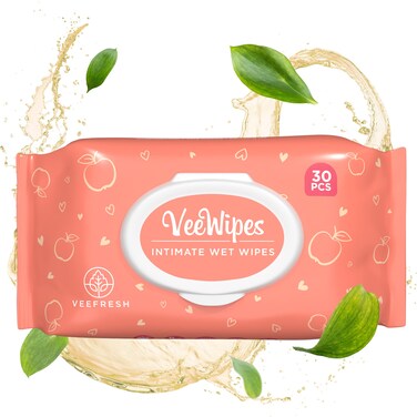 VeeFreshVeeWipes ACV 10pcs  Apple Cider Vinegar Infused Wipes for Sensitive Vees pH Balanced Alcohol Free  Hypoallergenic Feminine Wipes for Women  Female Wipes for Maximum Hygiene