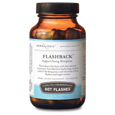 Herbalogic  Flashback Herb Capsules  Natural Relief for Menopausal Hot Flashes Night Sweats Sleeplessness Irritability  Mood Swings  90 Cap Count