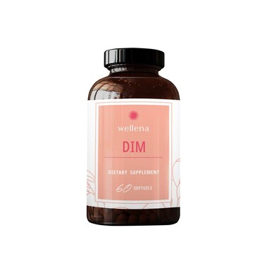 Wellena DIM Supplement 100mg  All Natural Diindolylmethane Estro Support Maximum Absorption Menopause Support 60Day Supply of Non GMO Softgels That are Gluten Free Dairy Free Soy Free