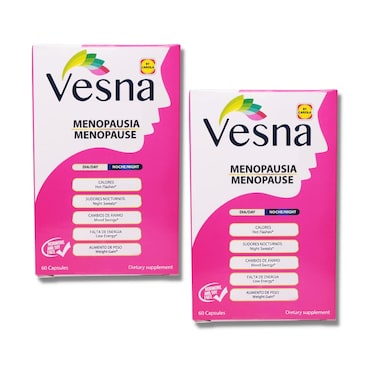 Vesna Menopause Support  Pack of 2  Capsules Day  Night  Hormonal Balance  Hot Flashes  Mood Swings  Low Energy 2