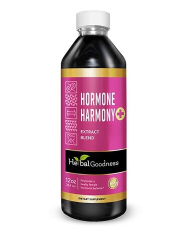 Herbal Goodness Hormone Harmony Menopause Supplements for Women Hormone Balance for Women Perimenopause Supplements Organic Estrogen Supplement Happy Hormones Fertility Lactation 1 btl 12oz