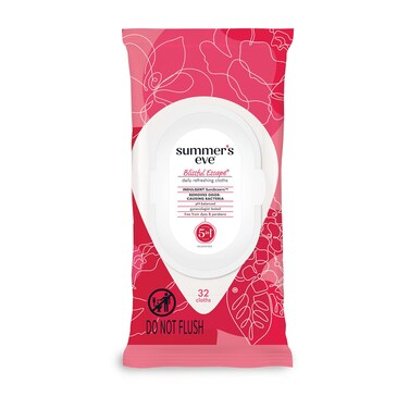 Summers Eve Blissful Escape Daily Refreshing Feminine Wipes Removes Odor pH balanced 32 Count