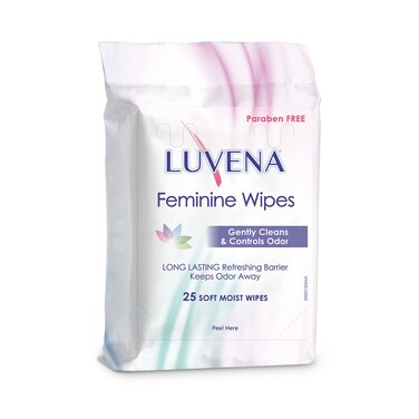 Luvena Feminine Wipes  Soft Wet Wipes for Women  Refresh  Resist Odor  Gynecologist Tested  Travel Friendly Cleansing Cloths  Cucumber Scented 25 Count 1 Pack
