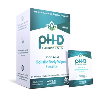 pHD Feminine Health  Boric Acid Wipes  Holistic Body Wipes  Travel Friendly pHBalanced ParabenFree and Made with Essential Oils  Sensitive  20 count