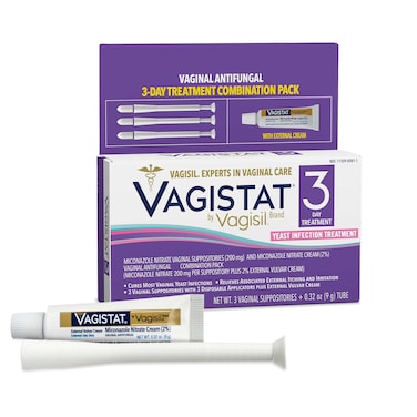 Vagistat 3 Day Yeast Infection Treatment for Women Relieves External Itching and Irritation  2 External Miconazole Nitrate Cream 3 Disposable Suppositories  Applicators by Vagisil Pack of 1