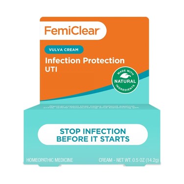 FemiClearInfection Protection Vulva Cream Protection Against Urinary Tract Infections and Recurring UTIs Made with Natural Ingredients Homeopathic Feminine Care