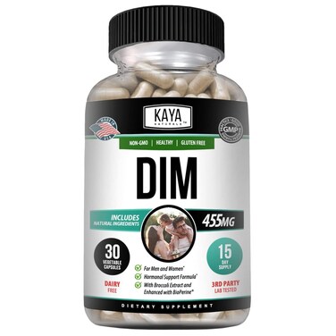 Kaya NaturalsDIM Ultra 30 Capsules  DIM Supplement for Women and Men  Vegetable Capsules with Broccoli Extract  BioPerine  Herbal Supplement for Hormonal Support Acne Menopause and Prostate