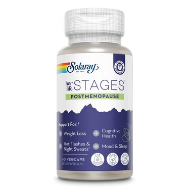 SOLARAYPostmenopause her Life Stages  Post Menopause Supplements for Women with Resveratrol  Vegan and Made Without Hormones  60Day Guarantee  Vegan Lab Verified  30 Servings 60 VegCaps