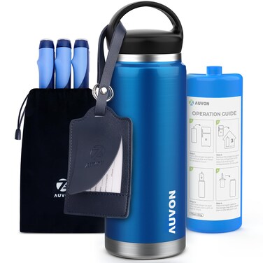 AUVONInsulin Pen Cooler Travel Case for 36 Pens with Medical Tag TSA Approved Medicine Travel Cooler with Portable Handle Diabetic Insulin Cooler with Gel Ice Pack and Antifreezing Drawstring Bag