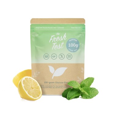 The Fresh Test Glucose Beverage 100 gram Powder Drink Mix  AdditiveFree NonGMO Organic Ingredients  Mint Lemonade